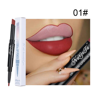 2 in 1 Lip Liner Lipstick Pencil Matte Waterproof
