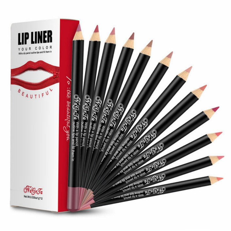 12 Pcs Lip Liner Pencil Set Easy to Wear Makeup