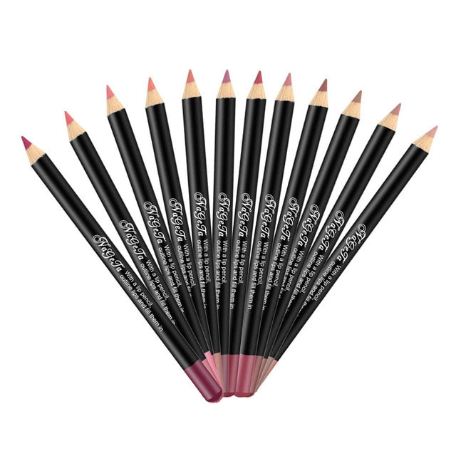 12 Pcs Lip Liner Pencil Set Easy to Wear Makeup