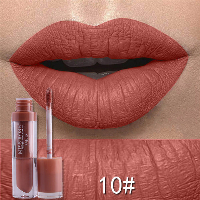 Metallic Tint Lip Gloss Waterproof Matte Liquid Lipstick Red