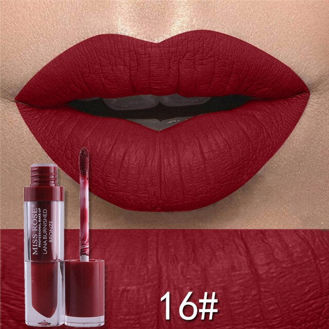Metallic Tint Lip Gloss Waterproof Matte Liquid Lipstick Red