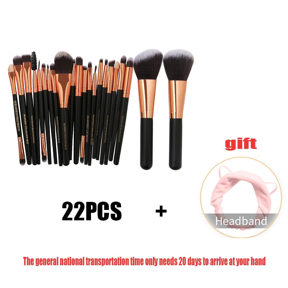 Set Cosmetic Foundation Powder Blush Eye Shadow Lip Blend Make Up Brush Tool Kit