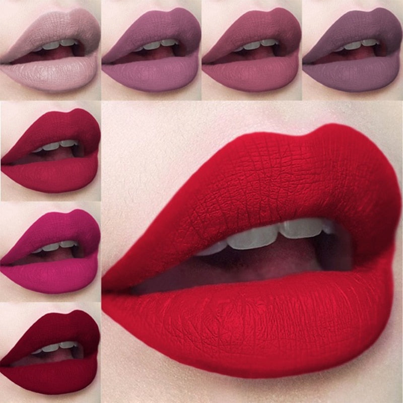 16 Colors Lips Makeup Liquid Lipstick Matte Red