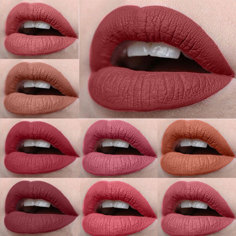 16 Colors Makeup Lips Red Matte Lip Gloss Waterproof